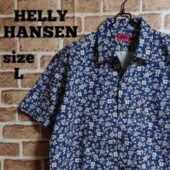 美品 古着 ヘリーハンセン 花柄 総柄 プリントシャツ アロハシャツ L