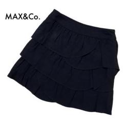 美品max&coマックスアンドコー デザインミニスカート 38サイズM 黒 無地